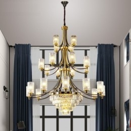 Big Luxury Copper Crystal Chandelier for 12+8+4 Light Holder