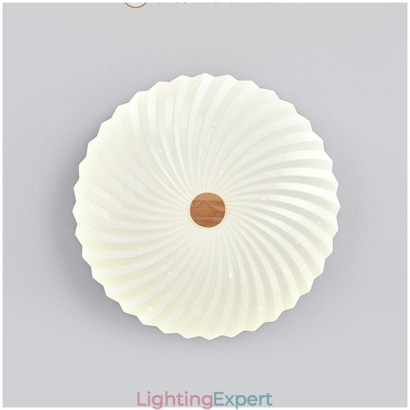 Nordic Round Simple Modern Solid Wood Flush Mounted Ceiling Light