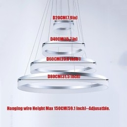 Acrylic Chandelier Ring Pendant Light Lighting Fixtures with
