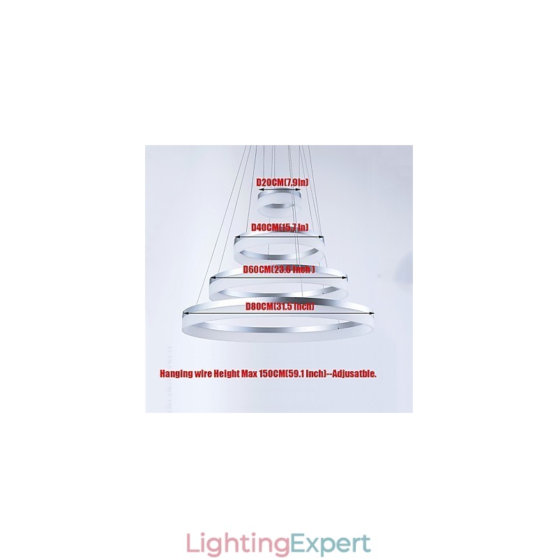 Acrylic Chandelier Ring Pendant Light Lighting Fixtures with