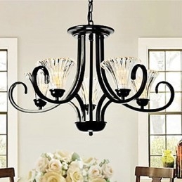 European Style Vintage 5 Light Chandelier With Horned Arm