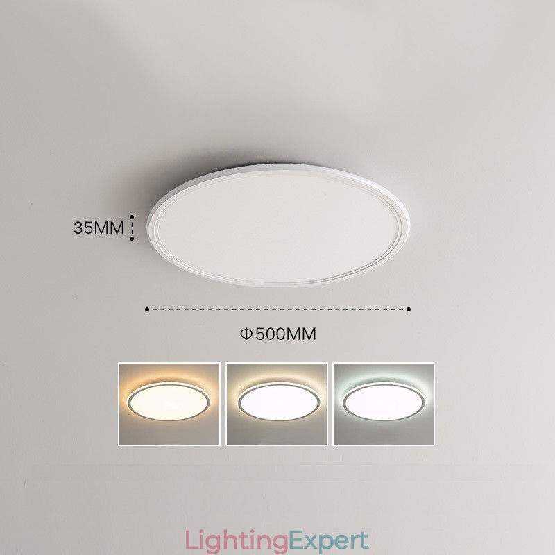 Nordic 3.5cm Thickness Round Full Spectrum Eye Protection Indoor Dimmable Ceiling Light