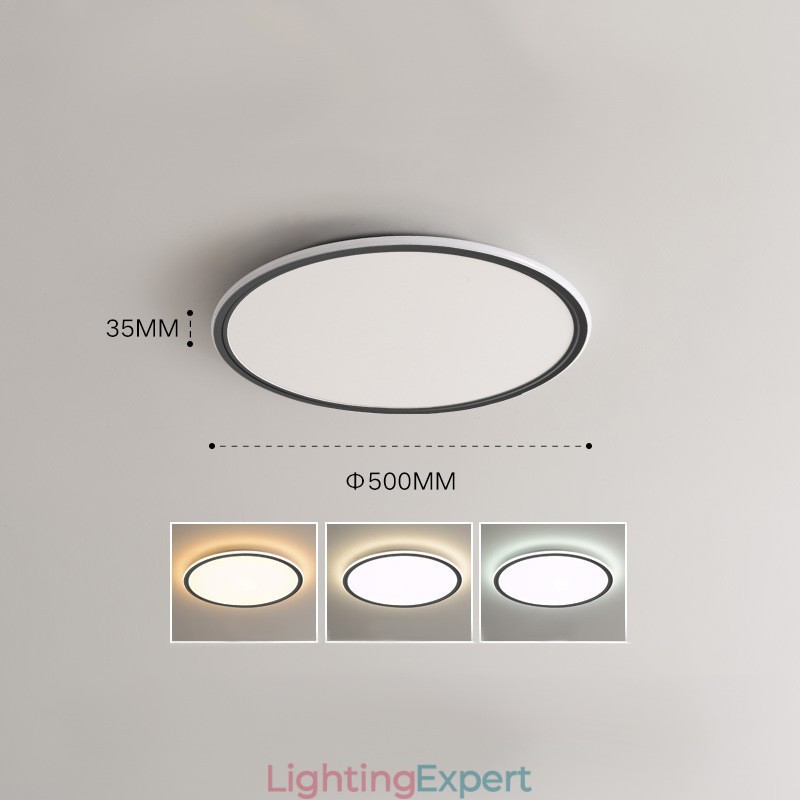 Nordic 3.5cm Thickness Round Full Spectrum Eye Protection Indoor Dimmable Ceiling Light