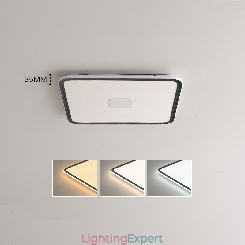 Modern Dimmable Square Flush Mount Ceiling Light Full Spectrum Eye Protection