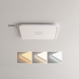 Modern Dimmable Square Flush Mount Ceiling Light Full Spectrum Eye Protection