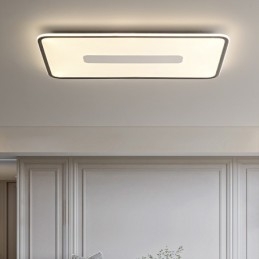 Modern Large Size Dimmable Rectangle Flush Mount Ceiling Light Full Spectrum Eye Protection