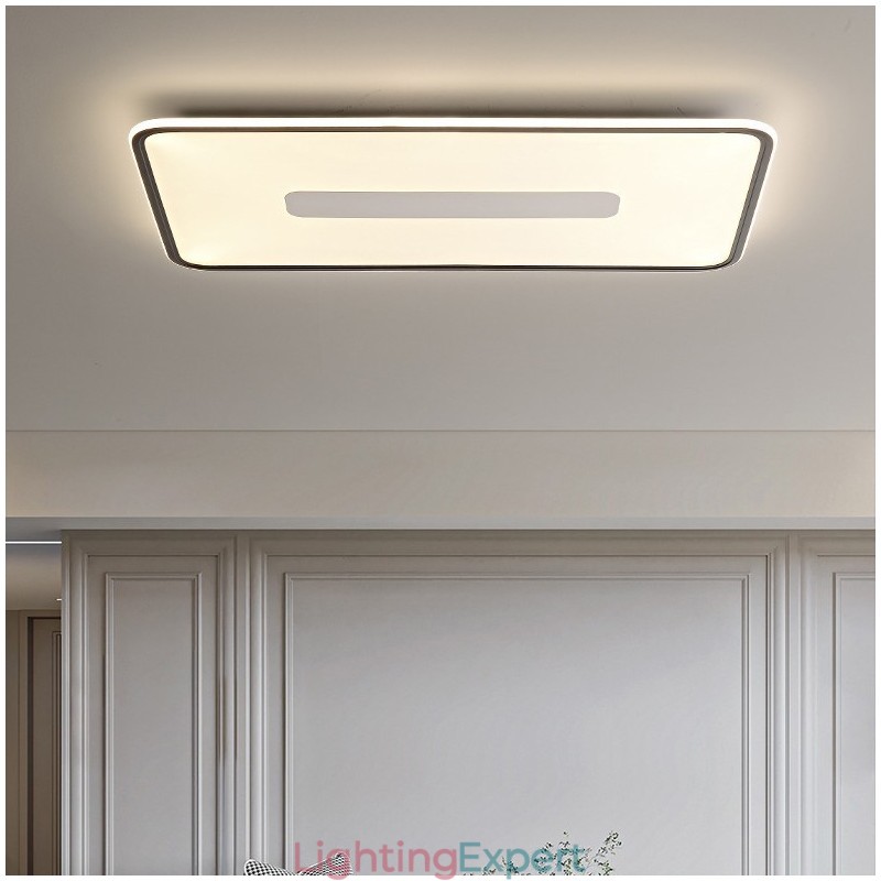 Modern Large Size Dimmable Rectangle Flush Mount Ceiling Light Full Spectrum Eye Protection