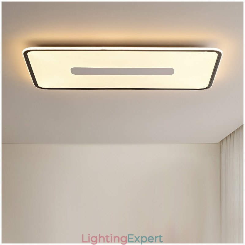 Modern Large Size Dimmable Rectangle Flush Mount Ceiling Light Full Spectrum Eye Protection