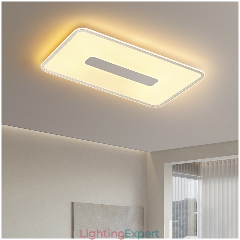 Modern Large Size Dimmable Rectangle Flush Mount Ceiling Light Full Spectrum Eye Protection