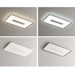 Modern Large Size Dimmable Rectangle Flush Mount Ceiling Light Full Spectrum Eye Protection