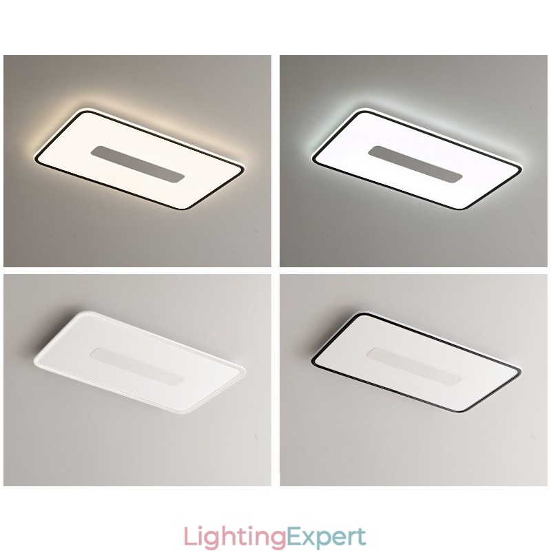 Modern Large Size Dimmable Rectangle Flush Mount Ceiling Light Full Spectrum Eye Protection