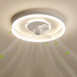Modern Round Ultra thin Silent Invisible Full Spectrum Eye Protection Dimmable Flush Mounted Fan Light