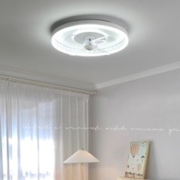 Modern Round Ultra thin Silent Invisible Full Spectrum Eye Protection Dimmable Flush Mounted Fan Light