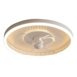 Modern Round Ultra thin Silent Invisible Full Spectrum Eye Protection Dimmable Flush Mounted Fan Light