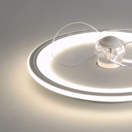 Nordic Round Ultra thin Silent Invisible Dimmable Flush Mounted Fan Light Full Spectrum Eye Protection