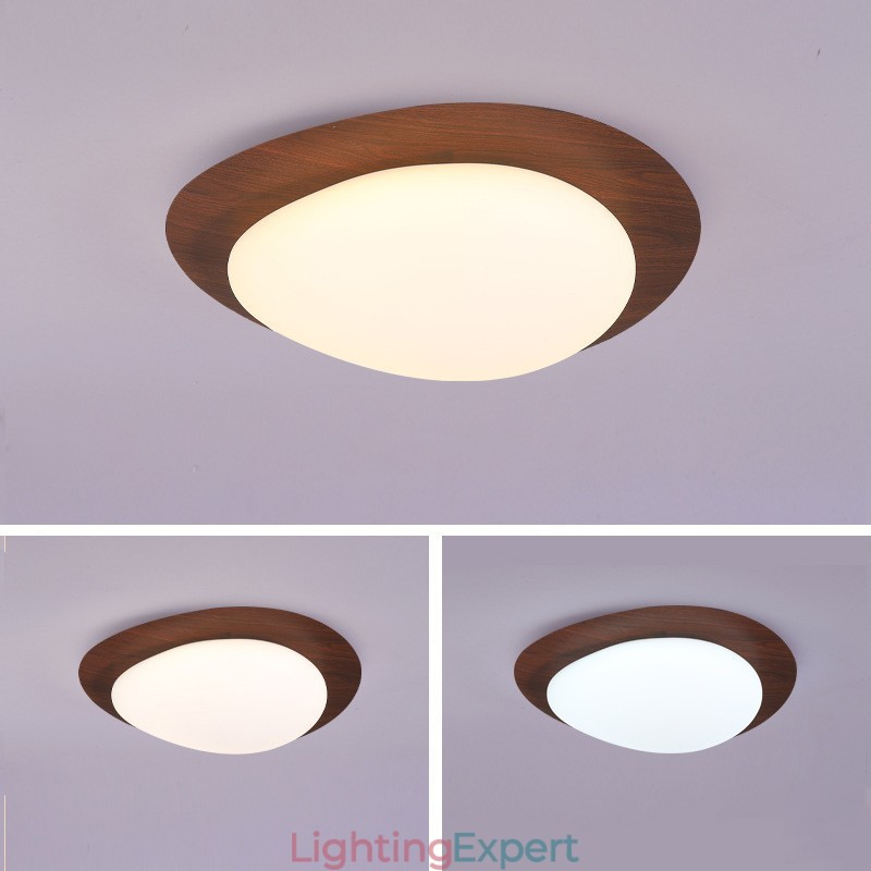 Dimmable Full Spectrum Eye Protection Nordic Log Grain Pebble Ceiling Light