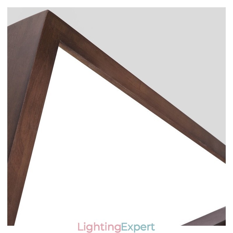Two Tiers Square Black Walnut Wood Modern Contemporary Nordic Style Flush Mount Wood Ceiling Light Also Can Be Used As Wall Light