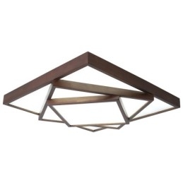 3 Tiers Square Black Walnut Wood Modern Contemporary Nordic Style Flush Mount Wood Ceiling Light Also Can Be Used As Wall Light