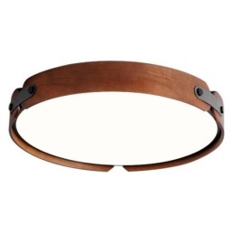 Nordic Round Simple Black Walnut Wood Flush Mounted Ceiling Light