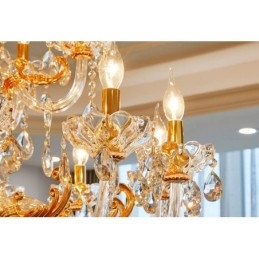 6 Light 8 Light Luxury Gold Colour Crystal Candle Chandelier