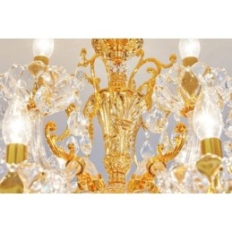 18 Light Two Tiers Luxury Gold Colour Crystal Candle Chandelier