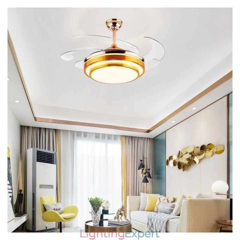 Modern Ceiling Fan Lamp ABS Fan Blade Acrylic Lighting