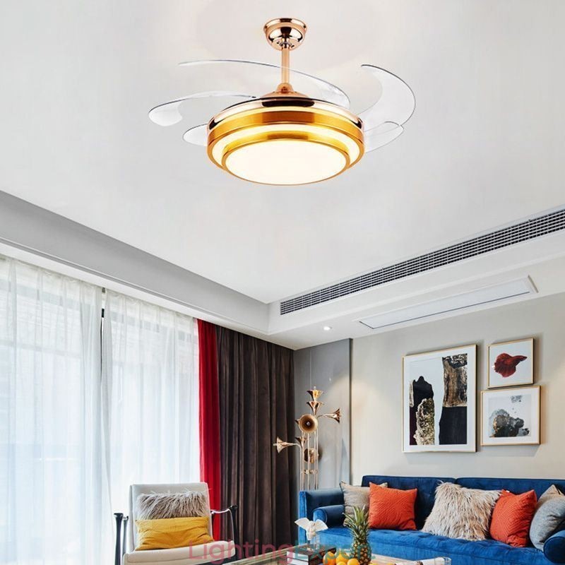 Modern Ceiling Fan Lamp ABS Fan Blade Acrylic Lighting