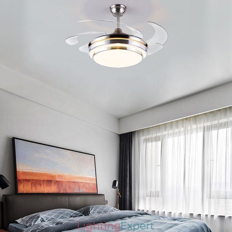 Modern Ceiling Fan Lamp ABS Fan Blade Acrylic Lighting