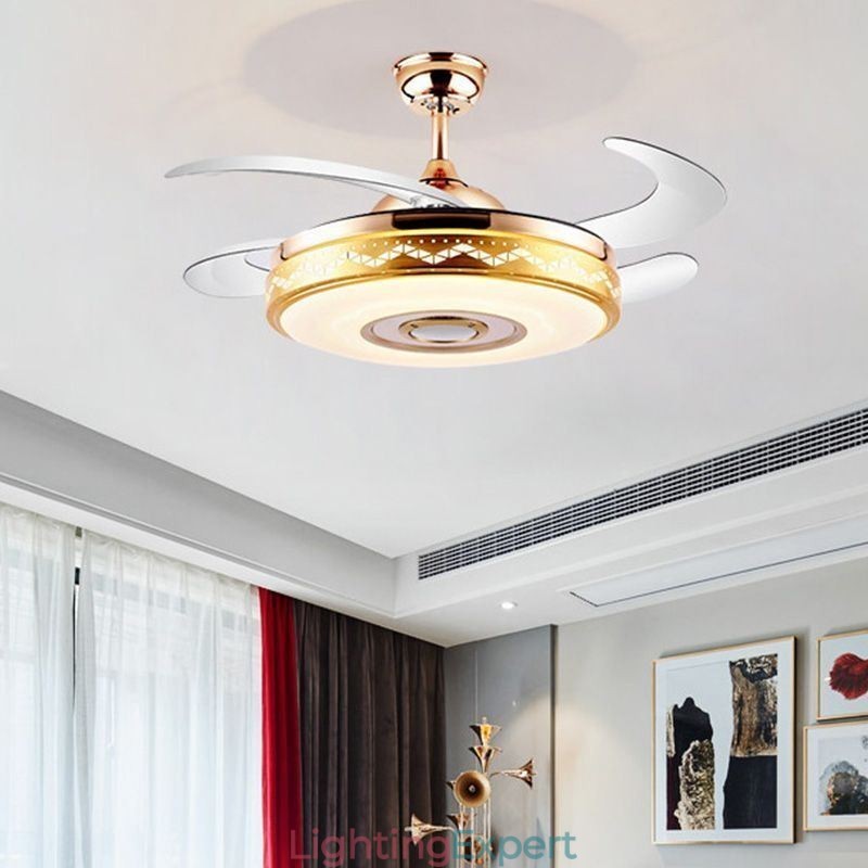 Modern Eletriplating Ceiling Fan Inverter Fan Light