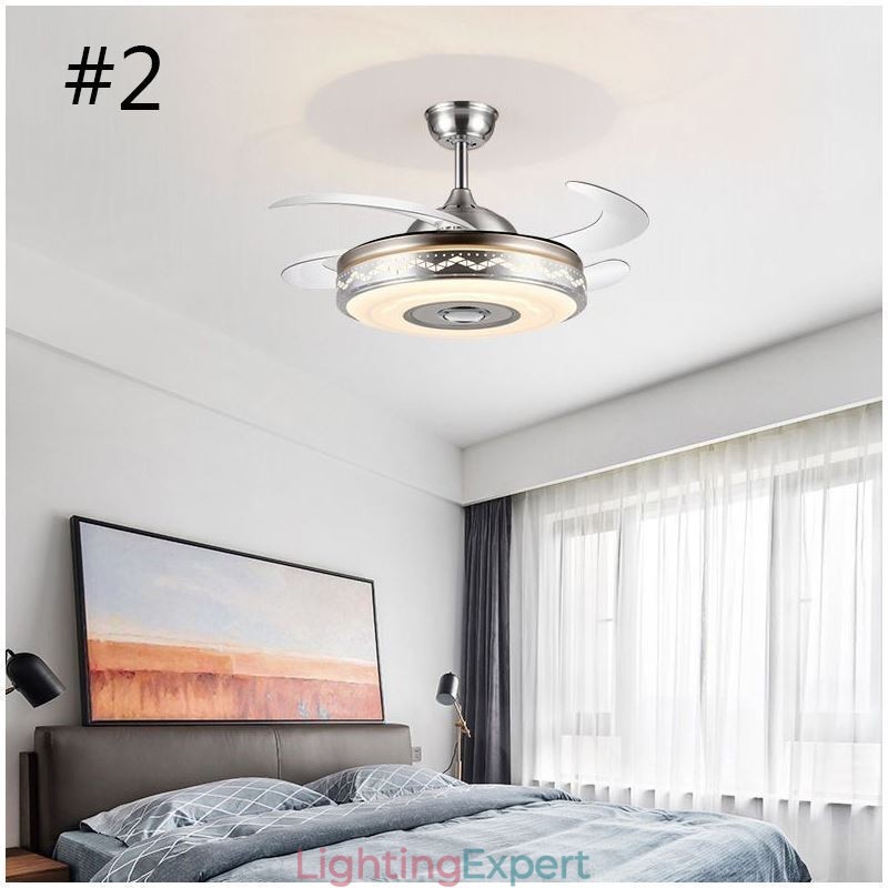 Modern Eletriplating Ceiling Fan Inverter Fan Light