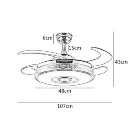 Modern Eletriplating Ceiling Fan Inverter Fan Light