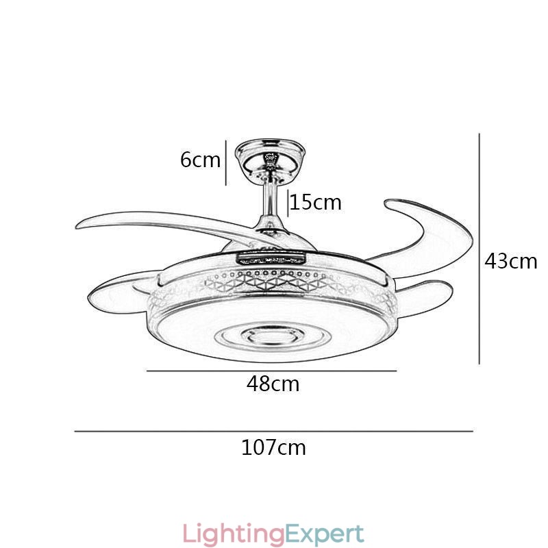 Modern Eletriplating Ceiling Fan Inverter Fan Light