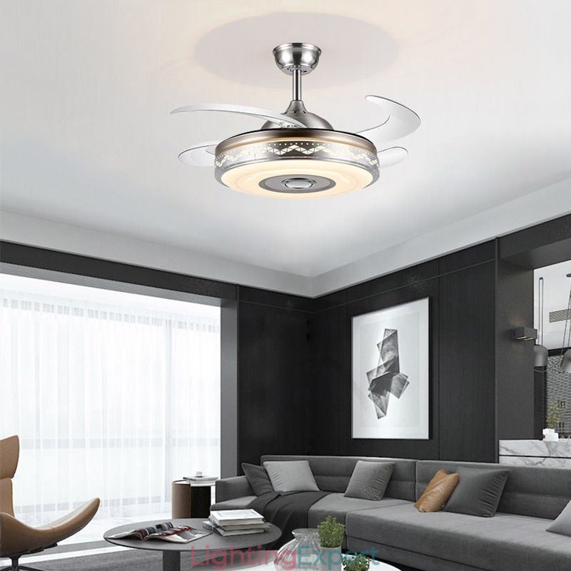 Modern Eletriplating Ceiling Fan Inverter Fan Light