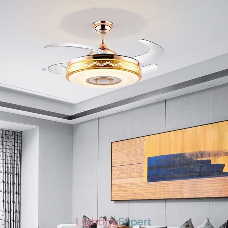 Modern Eletriplating Ceiling Fan Inverter Fan Light