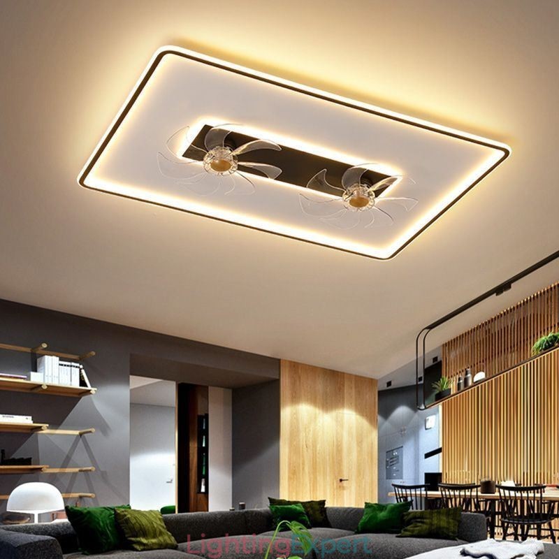 Ceiling Fan with Lights Decor Ventilator Acrylic Lamp