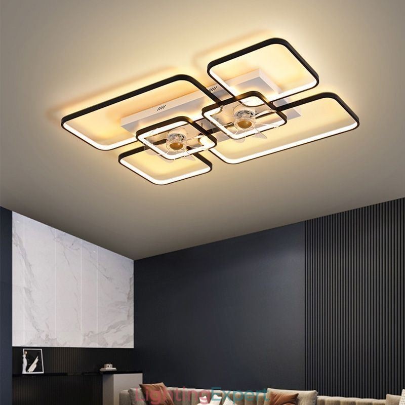 Ceiling Fan with Lights Decor Ventilator Acrylic Lamp
