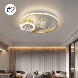 Ceiling Fan with Lights Decor Ventilator Lamp Acrylic