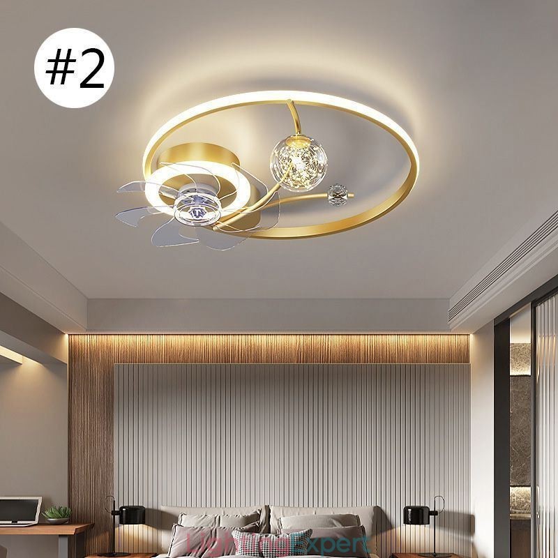 Ceiling Fan with Lights Decor Ventilator Lamp Acrylic
