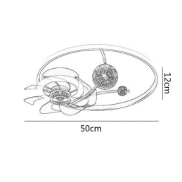 Ceiling Fan with Lights Decor Ventilator Lamp Acrylic
