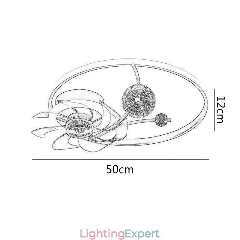 Ceiling Fan with Lights Decor Ventilator Lamp Acrylic