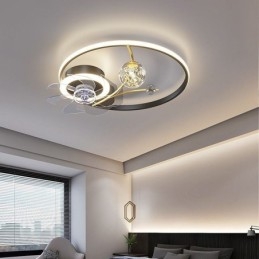 Ceiling Fan with Lights Decor Ventilator Lamp Acrylic