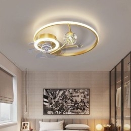 Ceiling Fan with Lights Decor Ventilator Lamp Acrylic