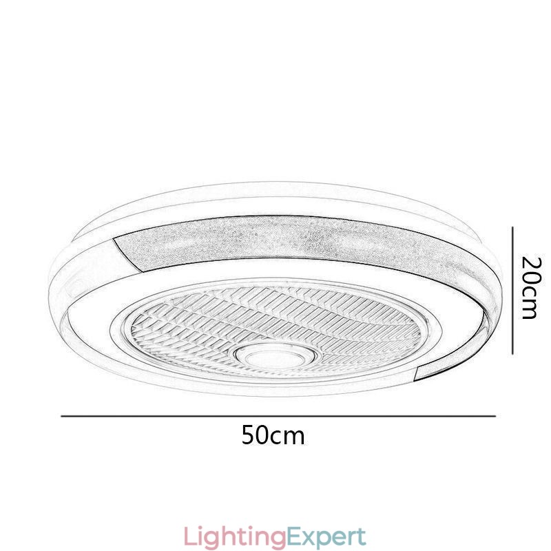 Modern Ceiling Fan Lights Acrylic Round Ceiling Lamp With Remote Control