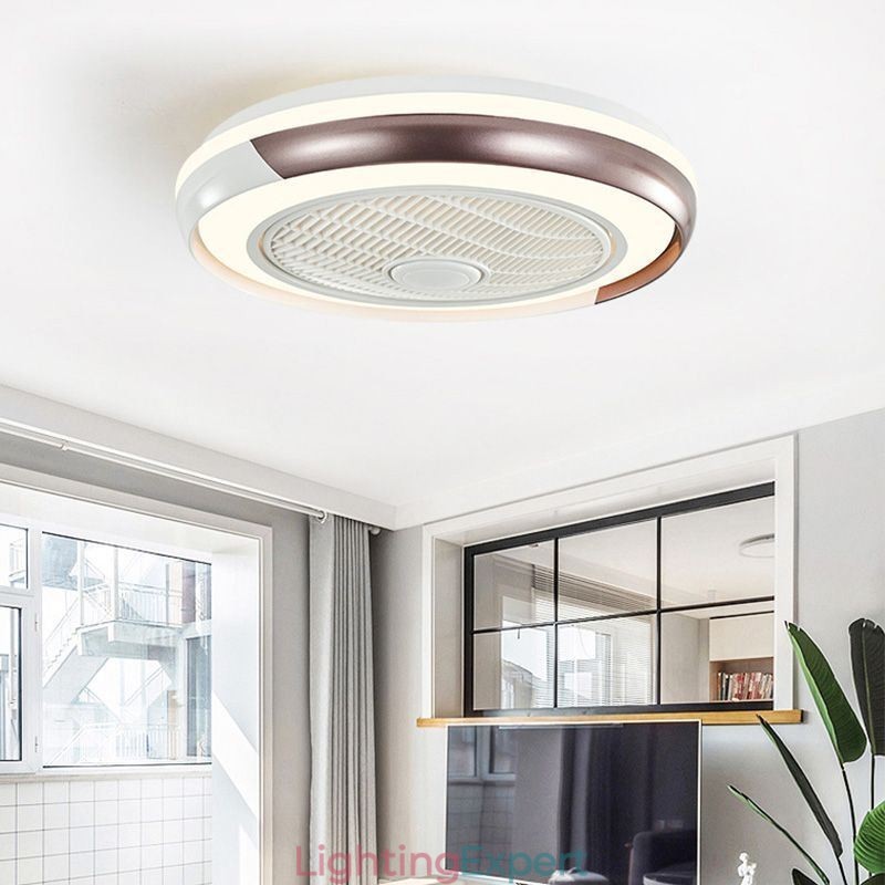 Modern Ceiling Fan Lights Acrylic Round Ceiling Lamp With Remote Control