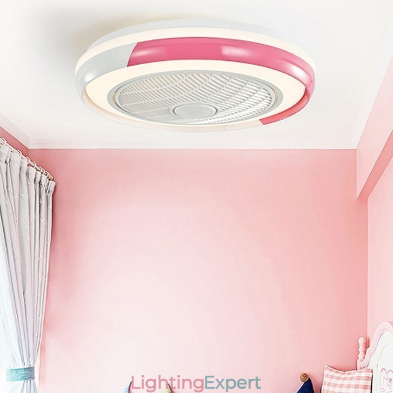 Modern Ceiling Fan Lights Acrylic Round Ceiling Lamp With Remote Control