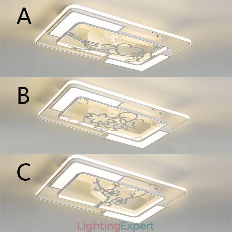 Modern Rectangular Ceiling Fan Light Fixtures