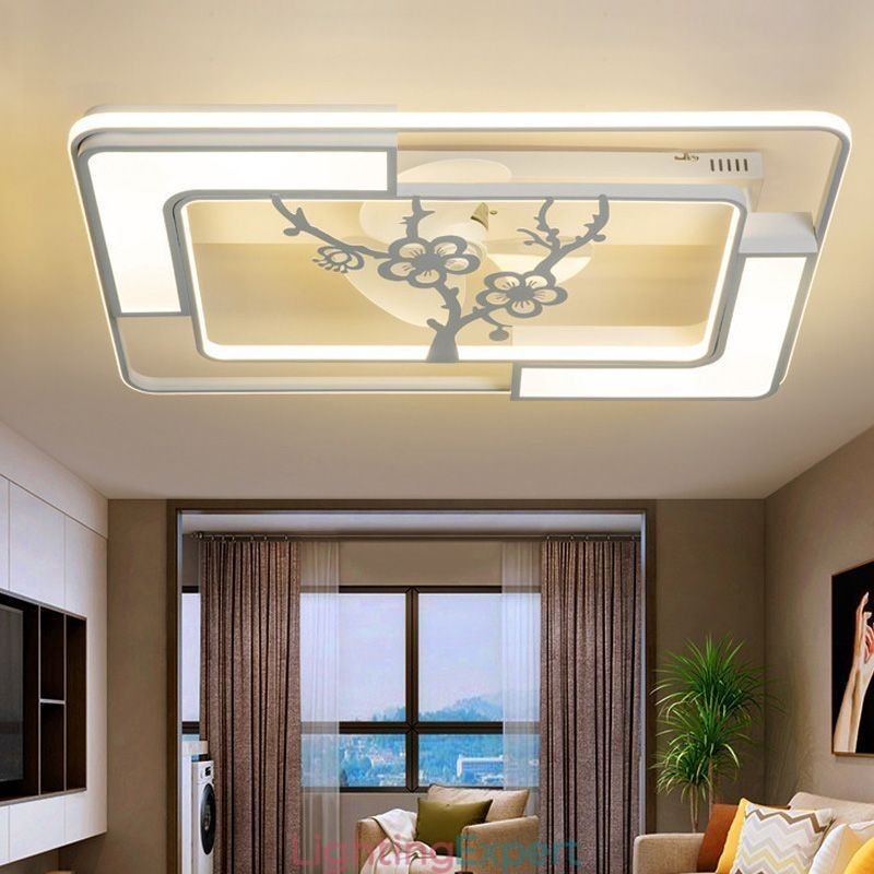Modern Rectangular Ceiling Fan Light Fixtures