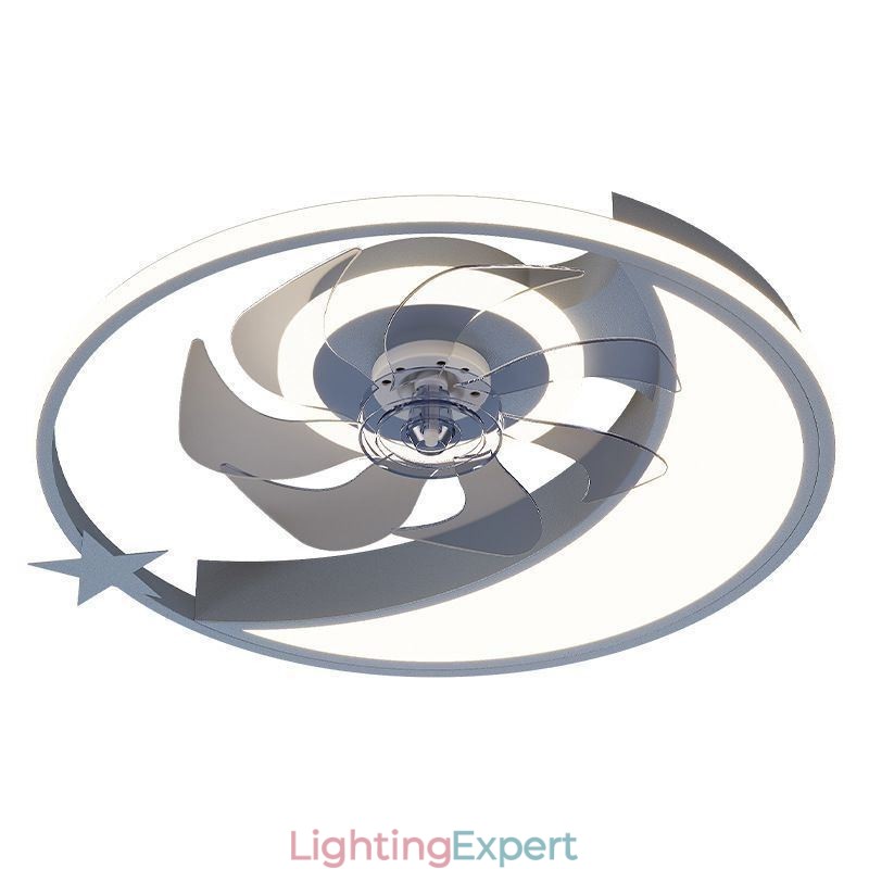 Moon Ceiling Fan Light Creativity Ceiling Lamp