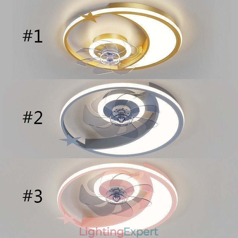 Moon Ceiling Fan Light Creativity Ceiling Lamp