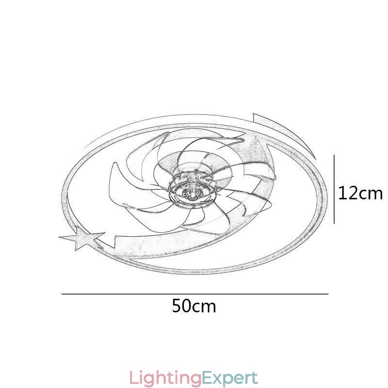 Moon Ceiling Fan Light Creativity Ceiling Lamp